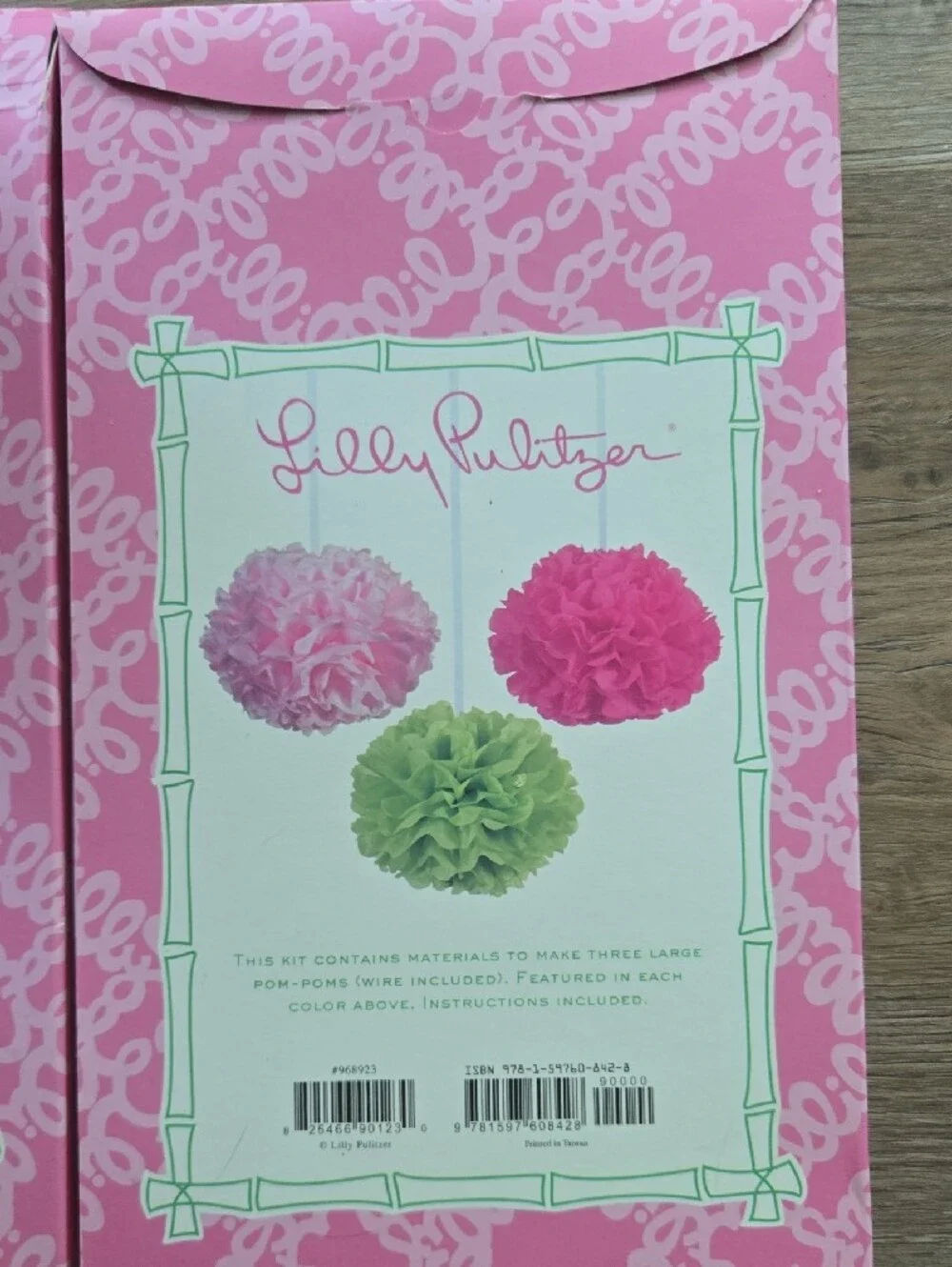 Lilly Pulitzer Pink Floral Pom-Pom Party Decorations 2 Packs Of 3